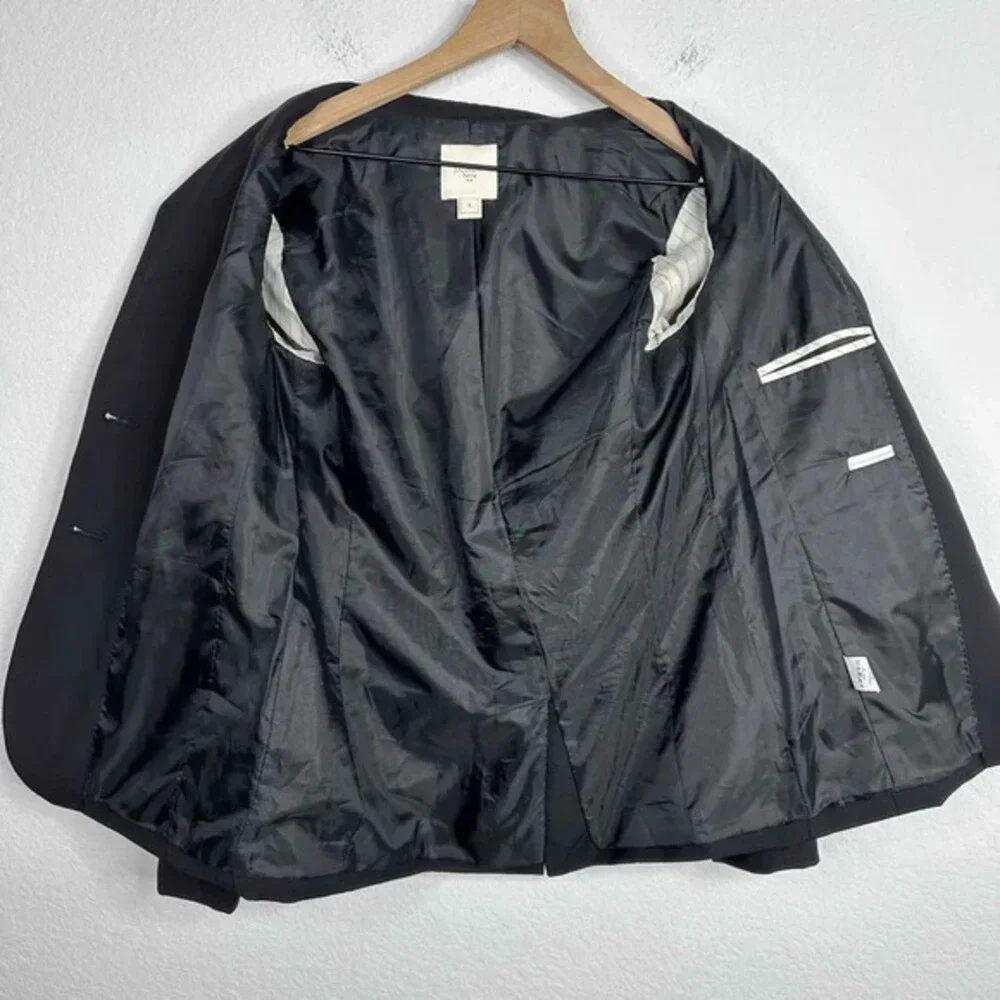 J.Crew Blazer Women's Size 4 Black Two Button Notched Lapel Career Office Jacket